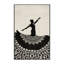 Tapis moelleux moelleux d'inspiration mondiale de danseuse de flamenco en beige - reliure noire-1478460908
