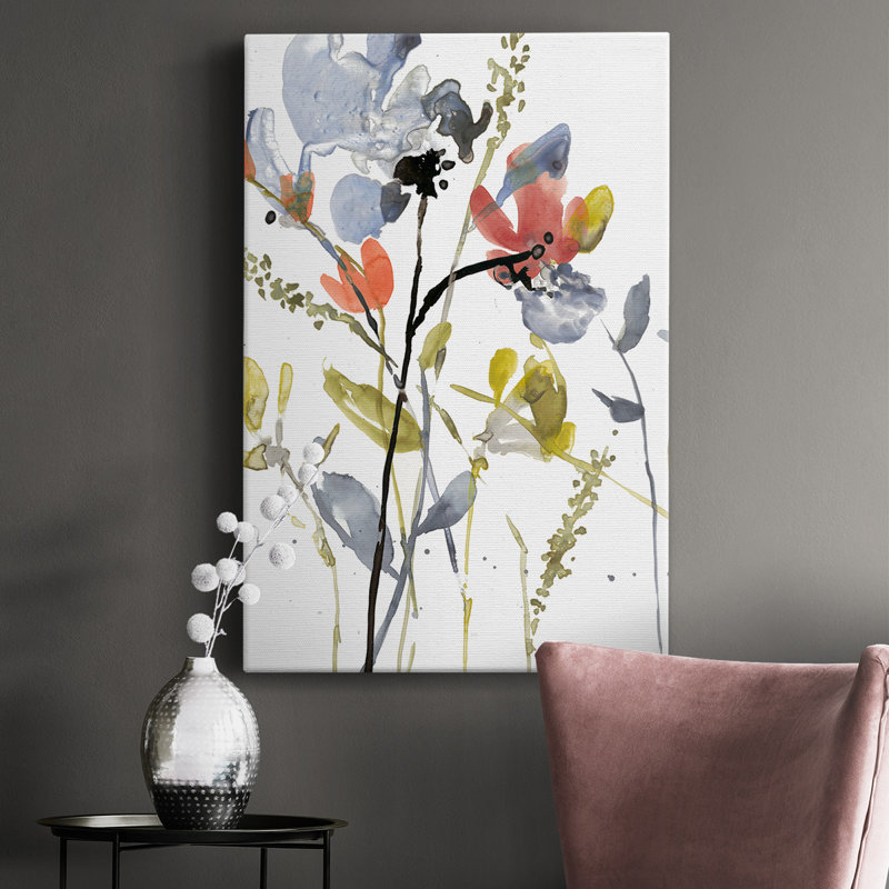 Flower Overlay II - peinture sur toile tendue, H 18 po x l 12 po x P 1 po