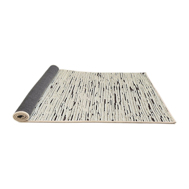 Tapis abstrait ivoire / gris, Rond 3 pi