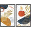 Mid-Century Vibrantest Plants Semi Circles - Ensemble de 2 reproductions sur toile flottantes-98554122-98554121