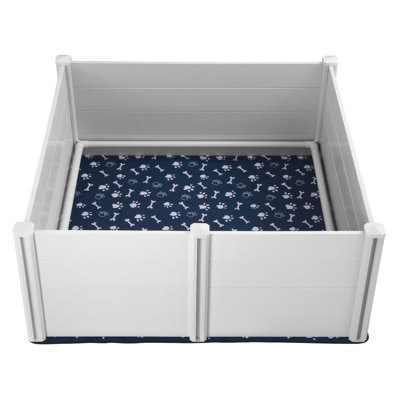 Dog Whelping Box PVC with Rails Pee Pad for Dogs Puppies