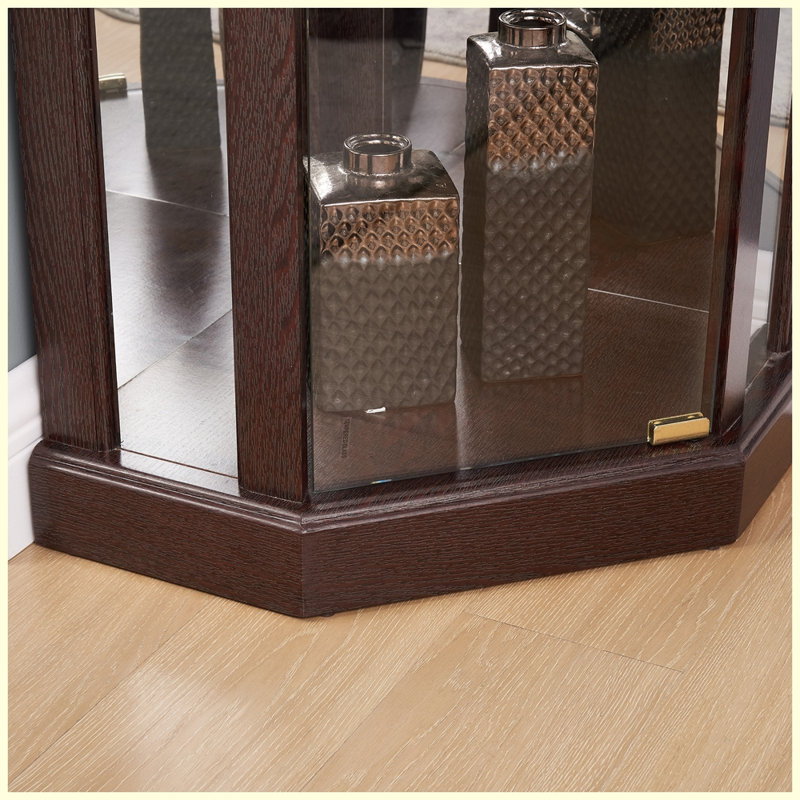 Vitrine de coin moderne pour le salon, Cerise foncée
