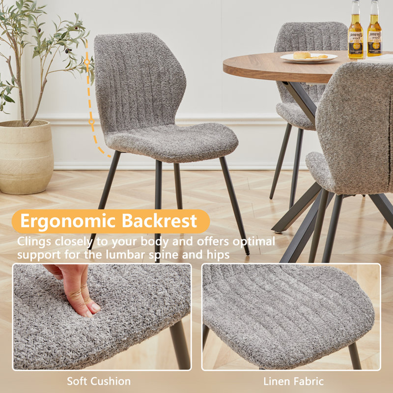 Encinitas 127cm H Upholstered Metal Side Chair, Grey