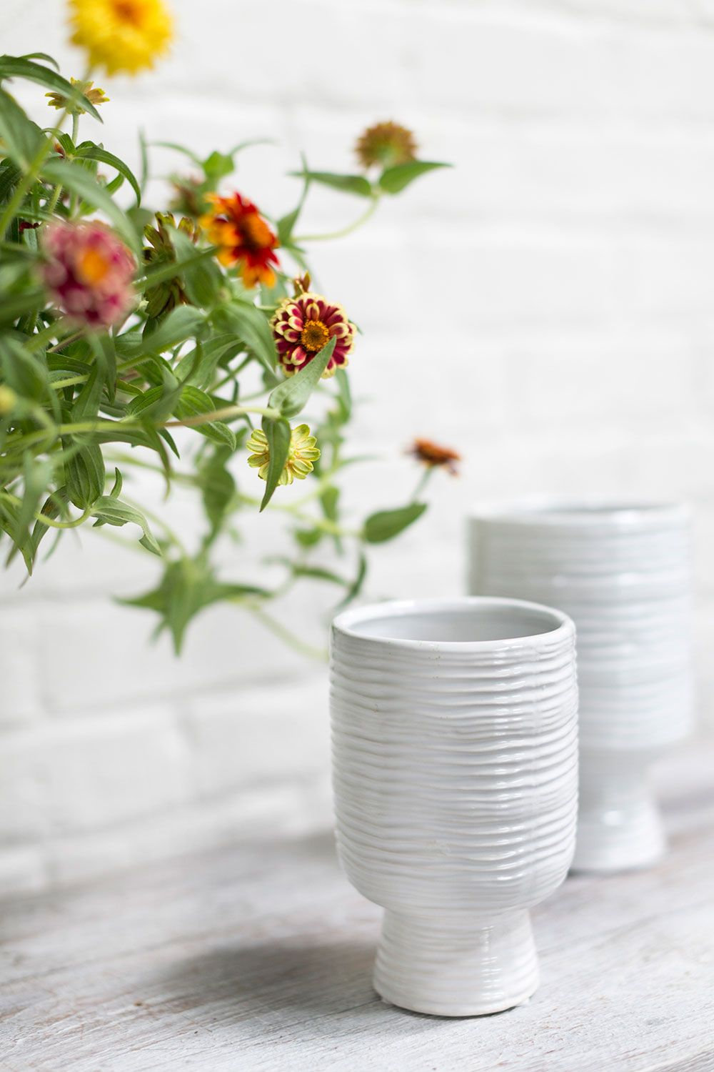 Canella Handmade Ceramic Table Vase, 6.5" H x 4" W x 4" D
