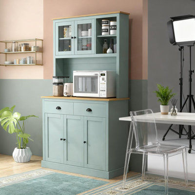 Armoire de rangement Pantry, buffet de cuisine autoportant avec huche et tiroirs