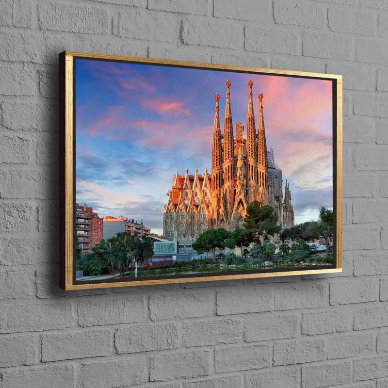 Print on Canvas, 50 cm H x 70 cm W, Framed Print without Mat, Gold