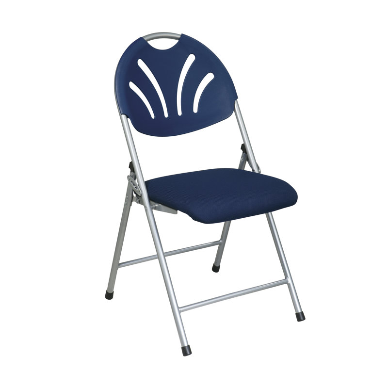 Chaise pliante Hathcock (paquet de 4), Argent / Bleu
