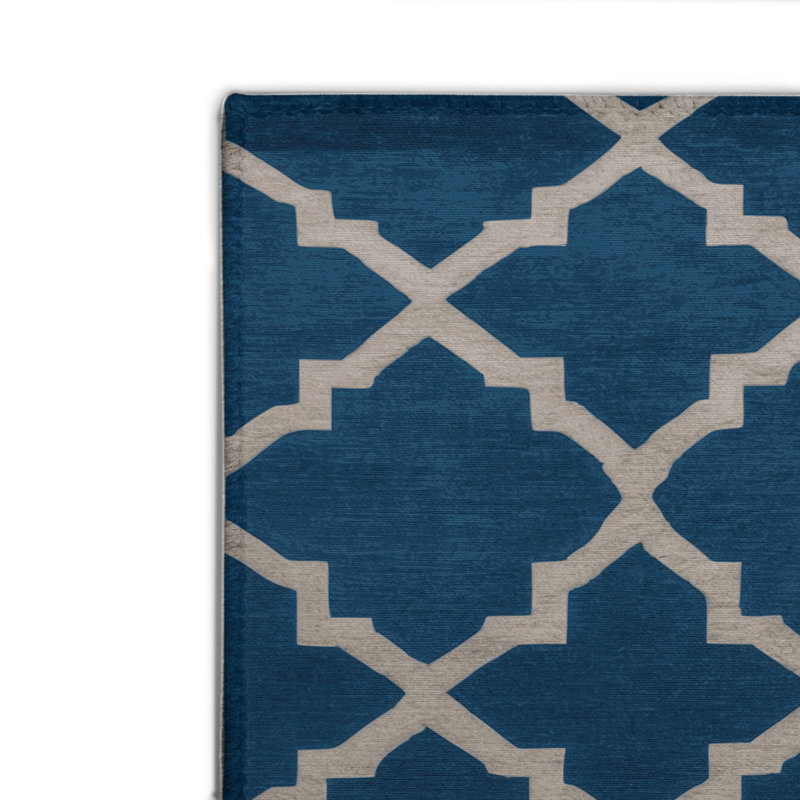 Tapis bleu intérieur et extérieur Trellis, Rectangulaire 2 pi x 3 pi