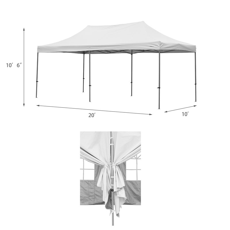 236.22'' W x 118.11'' D Metal Party Tent, White