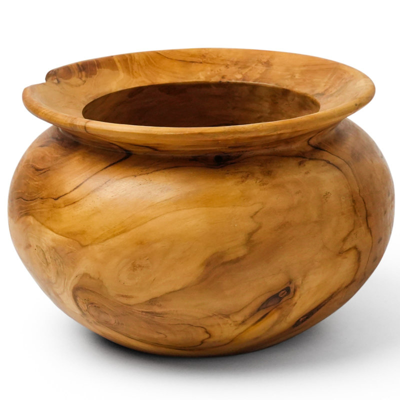 Dailley Handmade Wood Table Vase, 6" H x 10" W x 10" D