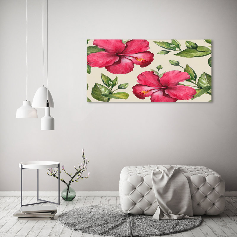 Pink Hibiscus - Wrapped Canvas Print, 60cm H x 120cm W, Canvas