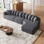Ensemble de canapé modulaire en chenille de 131,1 pouces, canapé incurvé moderne en forme de nuage, comprenant 10 coussins, canapé d'angle en tissu de salon, canapé modulaire en L (méridienne droite)-599992915-599992916