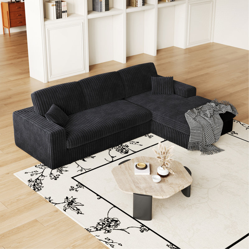 Canapé modulaire en mousse de velours côtelé 114,5 pi Boneless