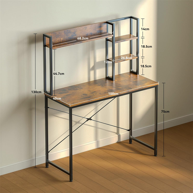 MDF Computer Desk, Vintage Brown