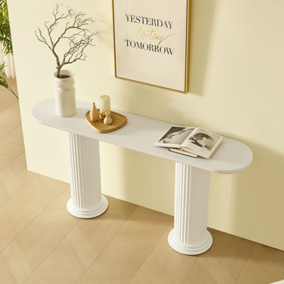 Console de 62,99 pouces de style moderne avec pieds en MDF et placage en bois pour le couloir
