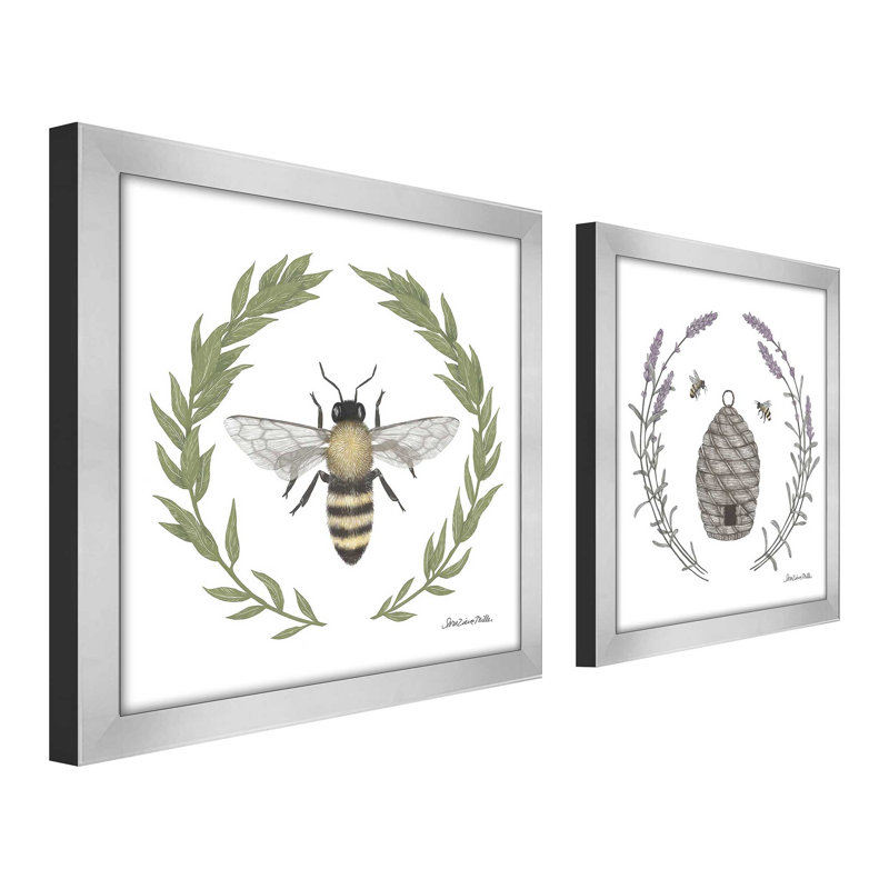 Happy To Bee Home, ensemble de 2 pièces encadrées sur papier
