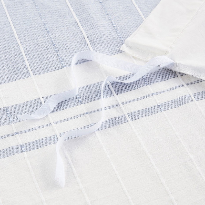 Housse de couette en coton 5 pièces pour lit double / grand lit - Design texturé tissé avec fermeture à boutons et couvre-oreillers décoratifs