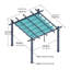 Pergola à auvent rétractable en aluminium, pavillon d'extérieur moderne avec finition grain de bois, imperméable, UPF 50+-128710139