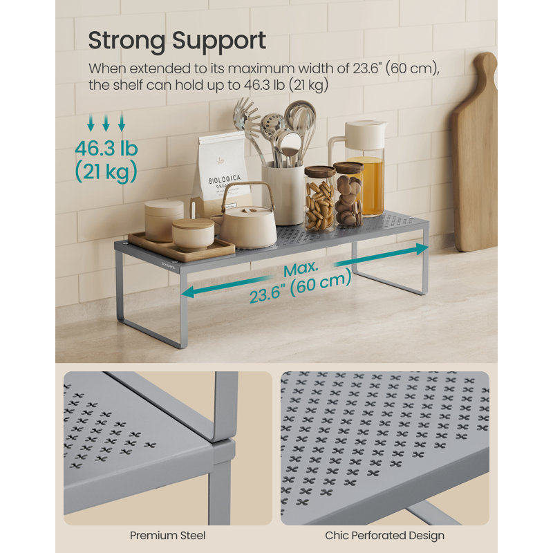 Spice Racks, Extendable Cupboard Organisers, Silver