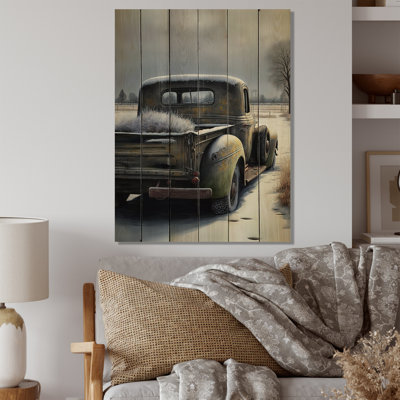 Barn Flower Delivery Truck III - Barn Farm Ranch Wood Wall Art Print