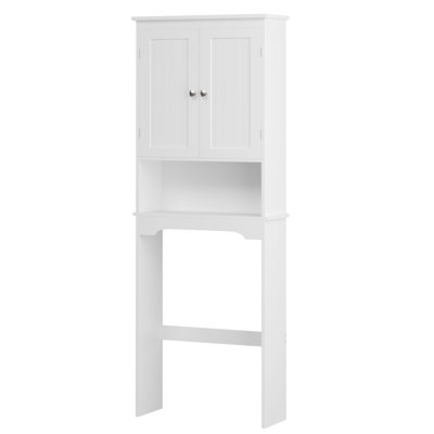 Armoire de rangement pour salle de bain au-dessus de la toilette, tablette blanche avec panneau amovible amovible