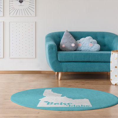 Tapis bleu de boise idaho en poly chenille