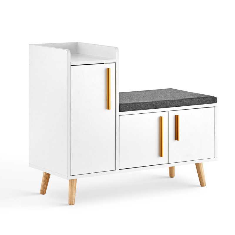 8 Pair Shoe Storage Cabinet, White