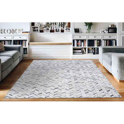 Cadmoin Chevron Ice Caps Grey Black Non Skid Performance Area Rug