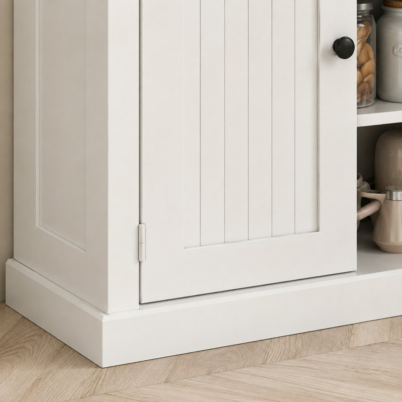 Armoire de rangement blanche autoportante avec tablettes réglables et tiroir, 76,5 cm (L) x 40,4 cm (P) x 183 cm (H)