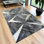 Handmade Grey And White Rex Rabbit Fur Rug - Soft Leather Carpet for Dining Table Home Office Decor 