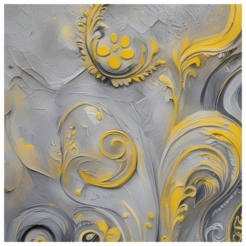 Couvertures tourbillons jaunes et grises, 60in W x 80in H