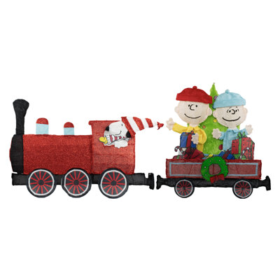2 Piece Train with Peanuts Gang Lighted Display Set