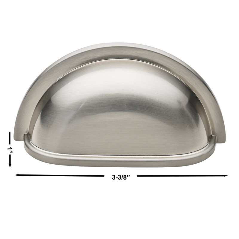 Classic 3" Center to Center Cup/Bin Pull Multipack, Satin Nickel