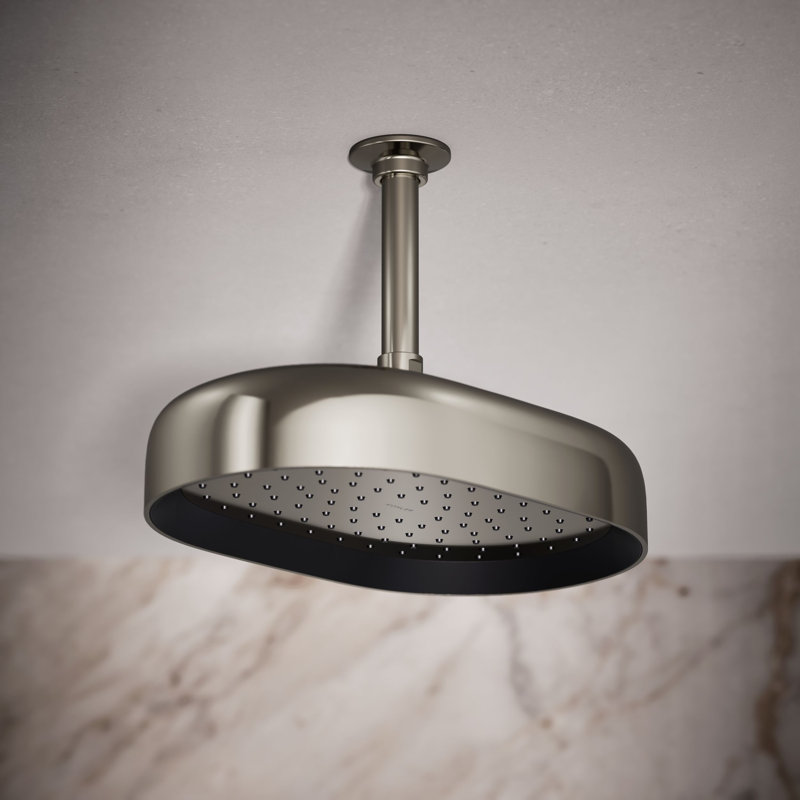 Statement™ 1.75 GPM Oblong 12 in. Rainhead with Katalyst Air-Induction Technology, Vibrant Polished Nickel