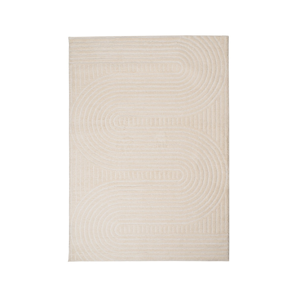 Teppich Roehit aus Polyester und Jute in Beige