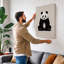 Seated Giant Panda Minimalist - Wrapped Canvas-1815977614-1815977608
