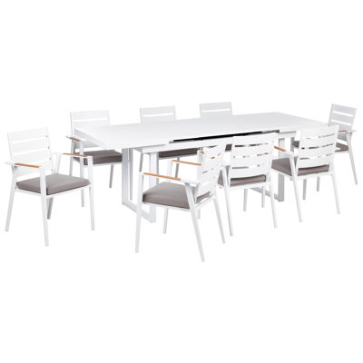 Nebih 8 - Person Patio Dining Set with Extendable Rectangular Table , Cushions Included