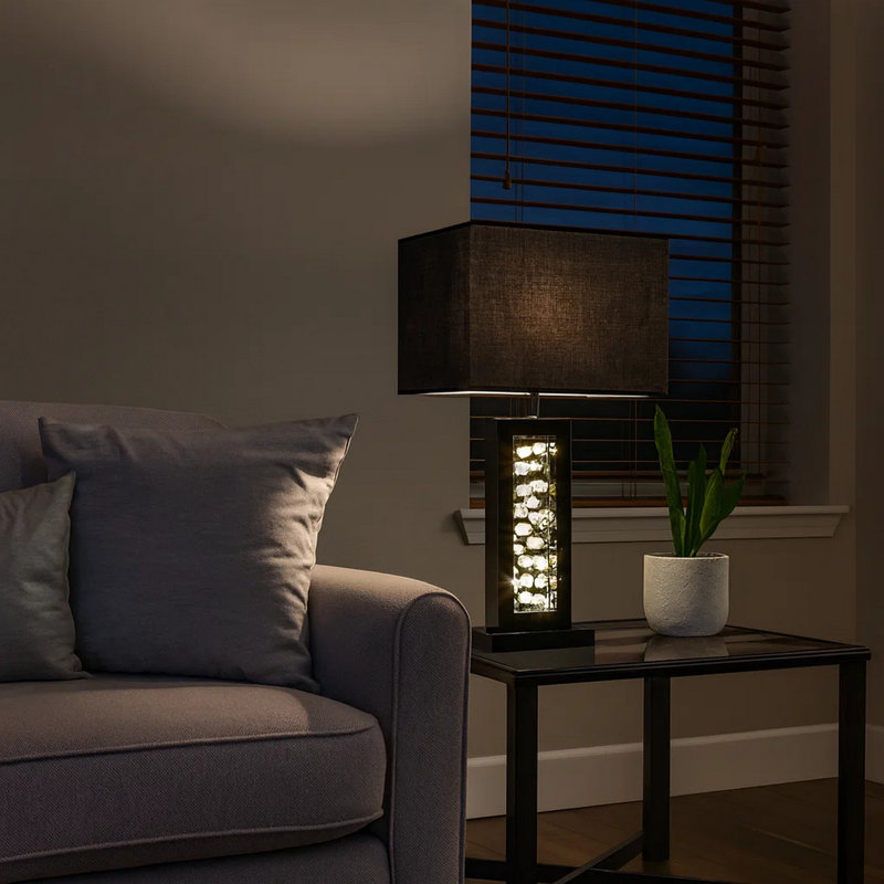 Metal Table Lamp, Black, Black