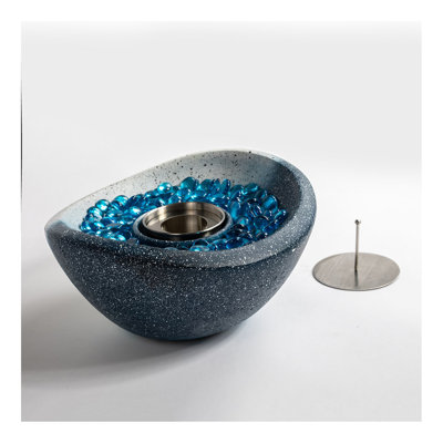 Tabletop Fire Pit with Mixed Color, Outdoor & Indoor Fire Pit, Portable Concrete Fire Pit, Personal Ethanol Fireplace, Outdoor Table Top Fire Pit, Mini Fire Pit Smokeless Fire Bowl