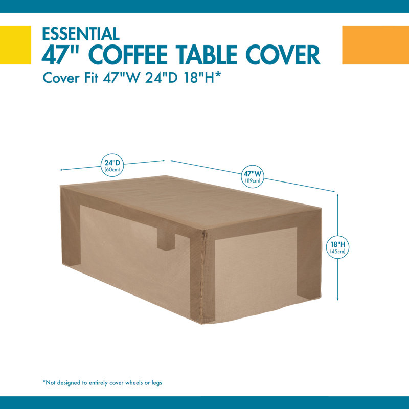 Water-Resistant 47" Rectangular Coffee Table Cover