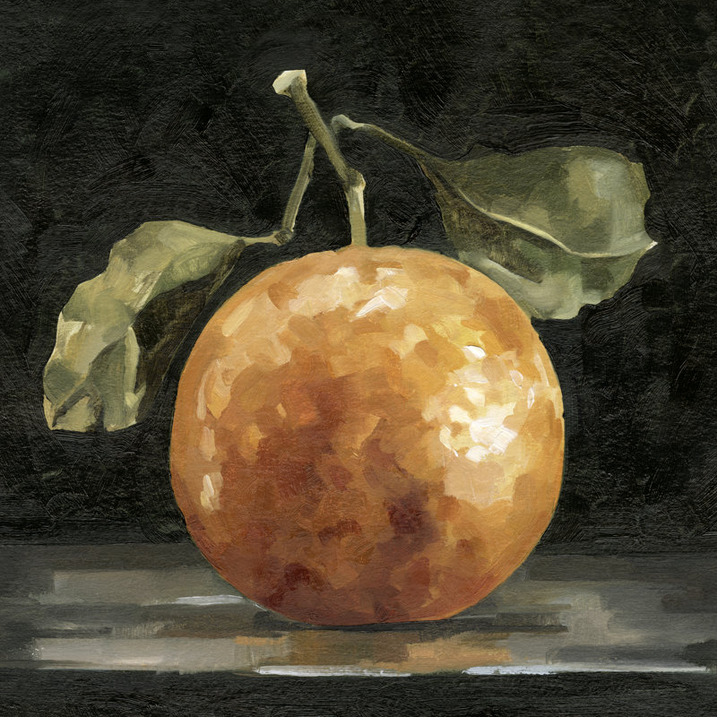 «Dark Orange Deux I» par Emma Caroline - peinture sur toile tendue, H 12 po x l 12 po