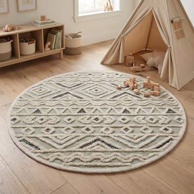 Hand Tufted Wool Geometric Indoor Rug