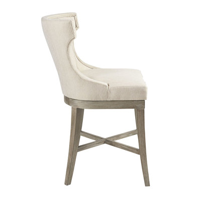 Tabouret de comptoir à oreilles 100% tissu, l 22,22 po x H 38,28 po, coussin de siège de 4,125 po, P 24,12 po