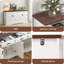 Buffet de 63 pouces avec rangement cannelé, station de café moderne avec 4 portes et 3 tiroirs, console de rangement pour la cuisine, salon, entrée, salle à manger-278150597
