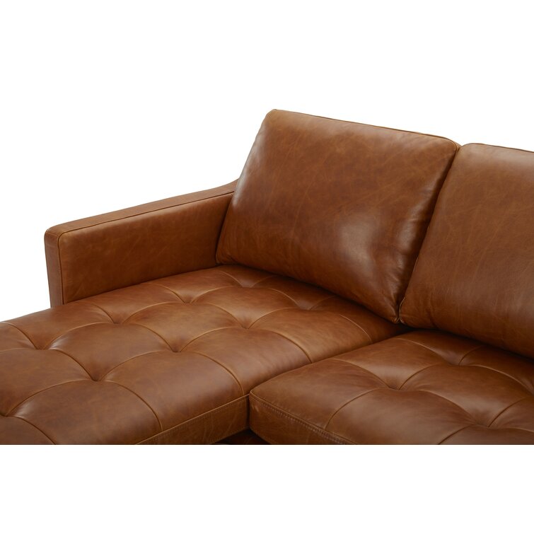 Dekalb Leather 2-Piece Chaise Sectional (102)