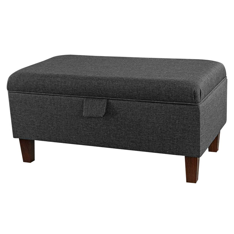 69.85cm Wide Rectangle Solid Colour Footstool Ottoman with Storage