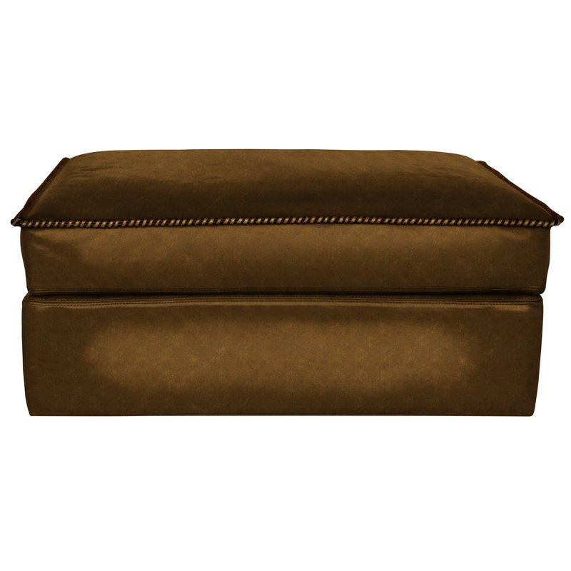 Urban Cowboy Leather Ottoman, Bison (Legends), Nutmeg