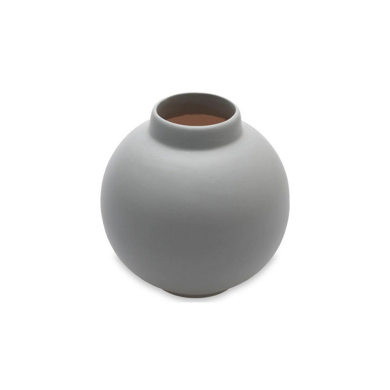 Courtne Ceramic Table Vase, Light Grey, 13cm H x 27cm W x 13cm D