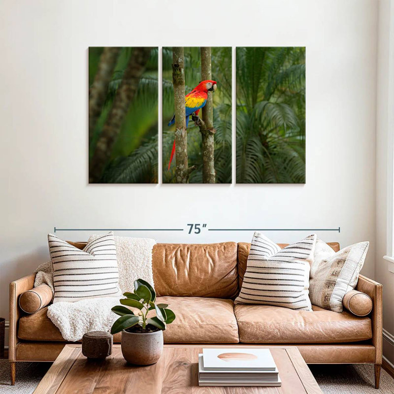 Brampt Wild Scarlet Macaw, 36" H x 57" W