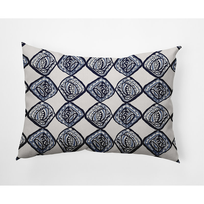 Housse de coussin carrée/insert, Bleu marine, Géométrique 2